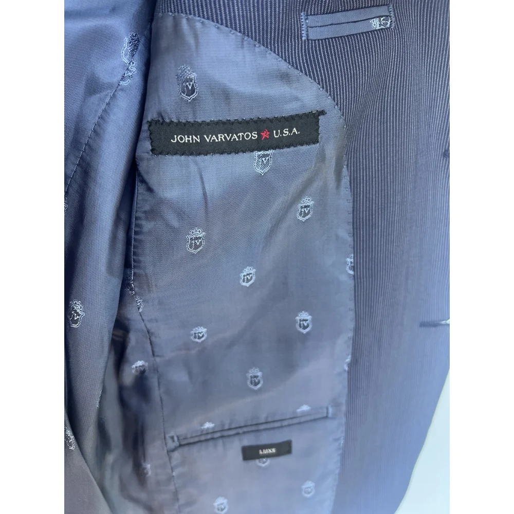 NWT $598 John Varvatos USA Luxe Blue Pinstripe Blazer Sport Coat Mens 36R Formal